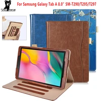 luxury pu leather case for samsung galaxy tab a 8 0 2019 sm t295 t290 t297 tablet cover with hand holder magnetic funda capa