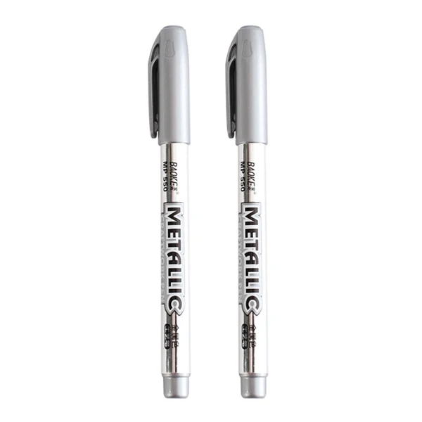 2pcs silver 2 шт. DIY металлическая водостойкая Перманентная Краска Маркер ручки Sharpie золото и серебро 1,5 мм студенческие принадлежности ручка для рукоделия художественная краска ing - Цвет: 2pcs silver