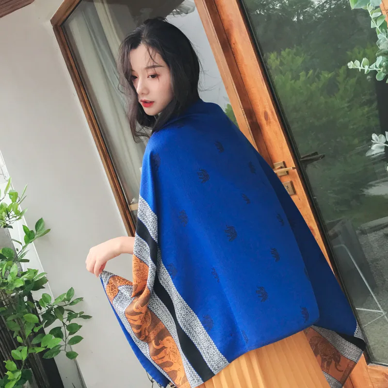 Тайский серебряный модель слона Непал супер из жаккардовой ткани с бахромой