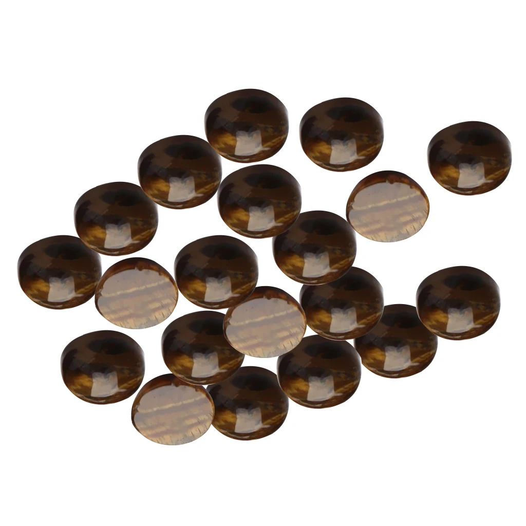 

Prettyia 20x 8mm Round Gemstone Flatback Cabochons Charms For Jewelry Making
