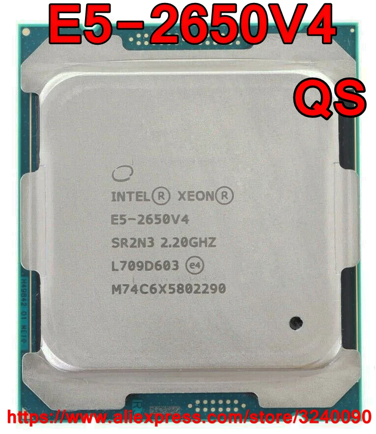 Процессор Intel ЦП Xeon версия QS 2 20 ГГц 12 ядер 30 м 2650 V4 E5 2650V4 с процессором бесплатная