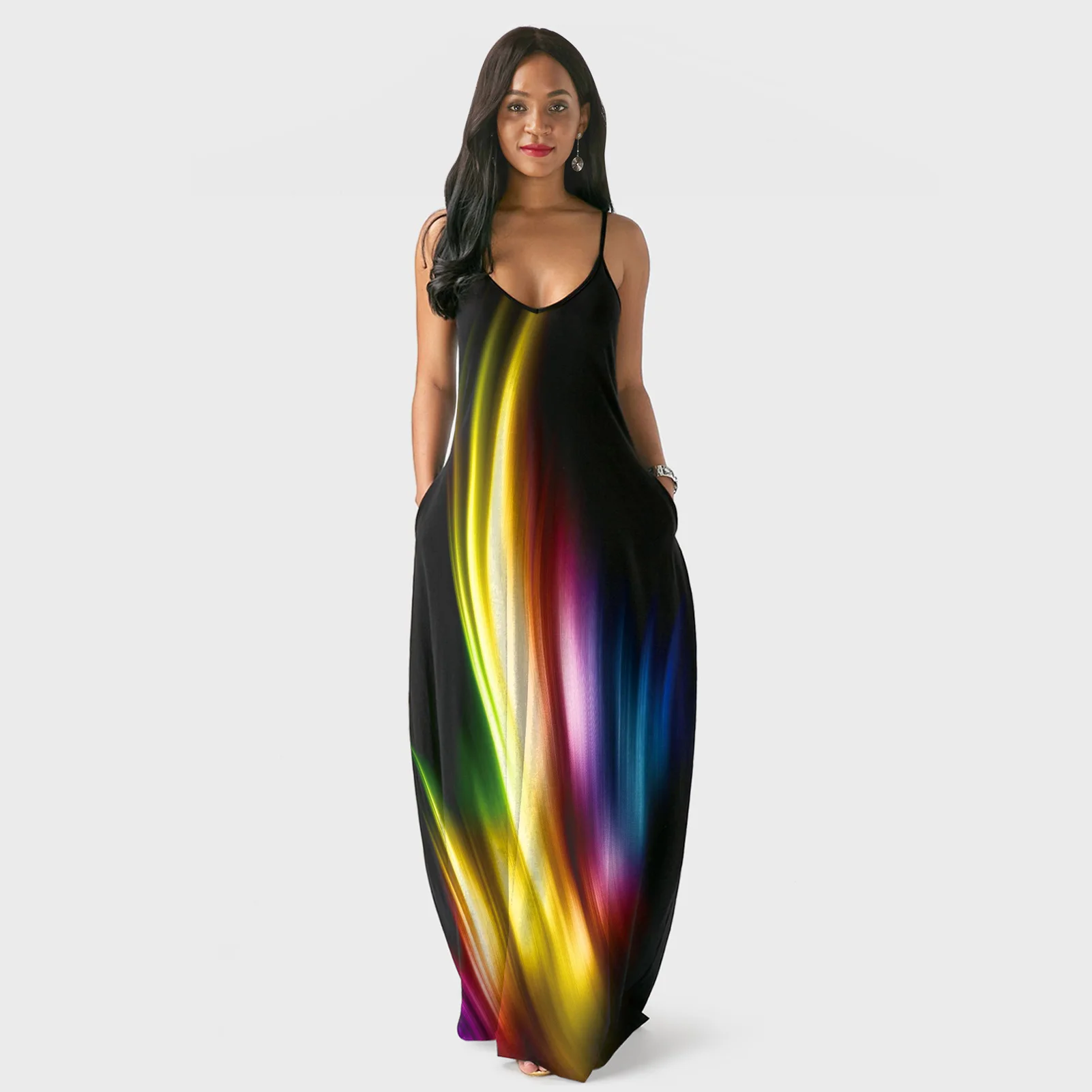

Dress Women Fashionable 2021 Print Colors Breast wrap Sexy Y2K Summer Hollow Out Sexy Sleeveless Strap Beach Midi Dresses Party