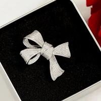 new bright full crystal zircon bow women brooch pin luxury rhinestone bow knot brooches pins wedding corsage bouquet jewelry