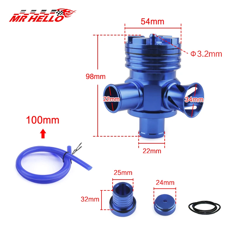 Предохранительный клапан S-образный дивертор Turbo BOV Boost для Volkswagen GTI Jetta Audi 1 8 T 2 7