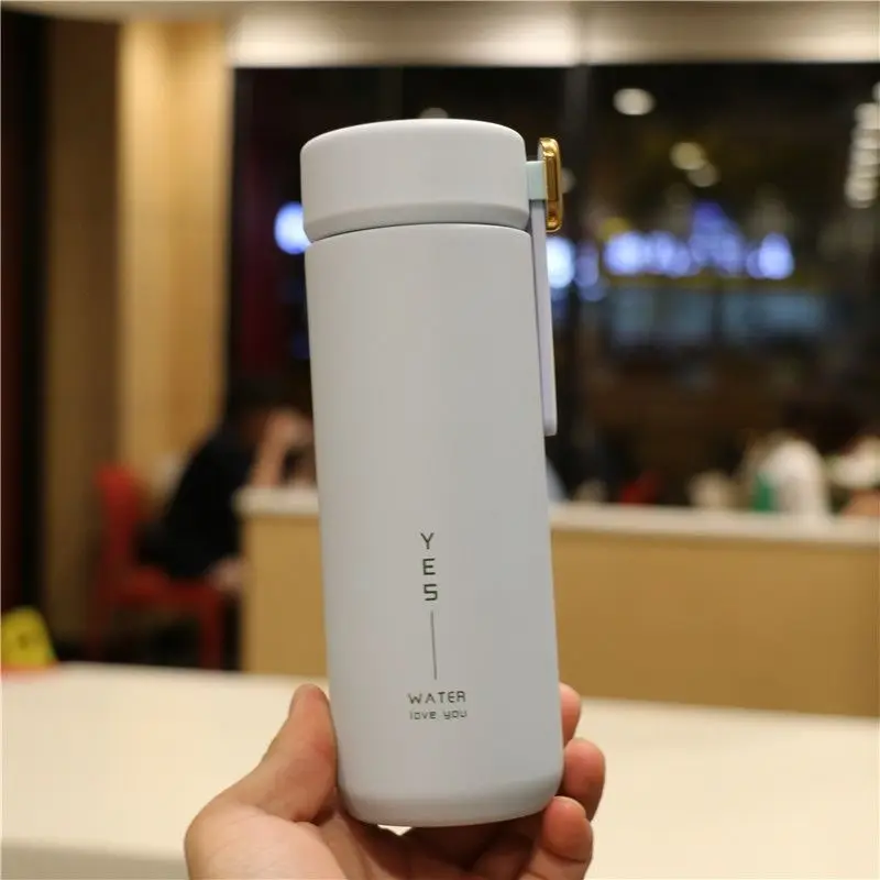 

High value simple little fresh art lovers cup boys and girls rope portable stainless steel insulation Cup straight cup