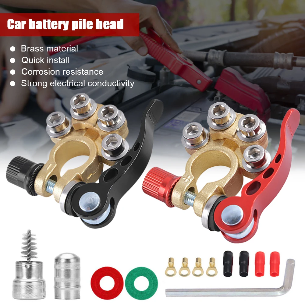 

1 Pair Toolless Quick Disconnect Battery Main Cable Post Terminal Shut-Off Connectors 12v 24v Boat Race Car UTV Tractor Truck