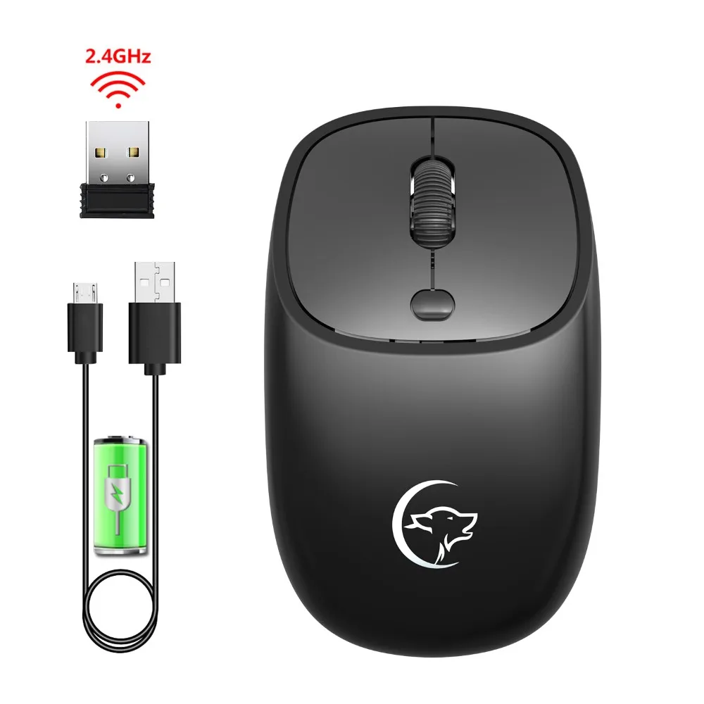 

YWYT G850 2.4GHz Wireless Mouse 2400DPI Optical Mouse With USB Receiver Charging Cable Mute Ergonomic Mice