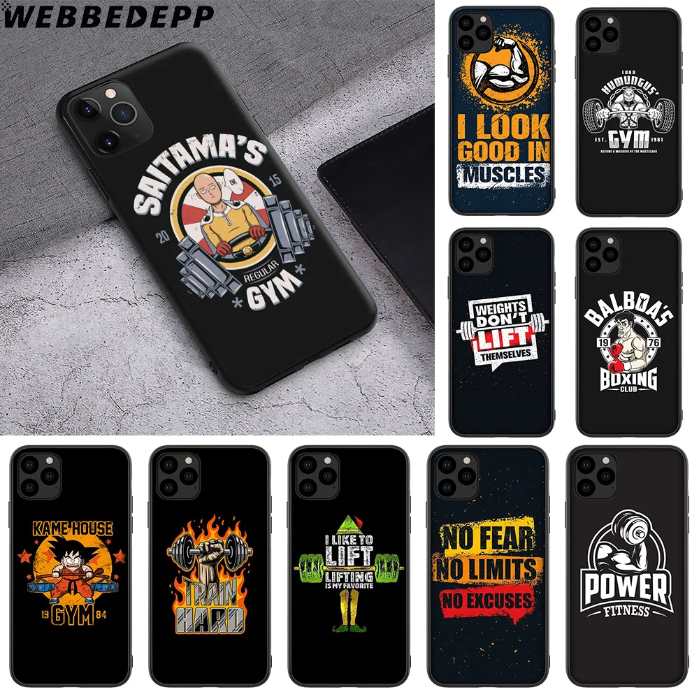 WEBBEDEPP Бодибилдинг Тренажерный Зал Фитнес Силиконовый мягкий чехол для iPhone 12 Mini 11