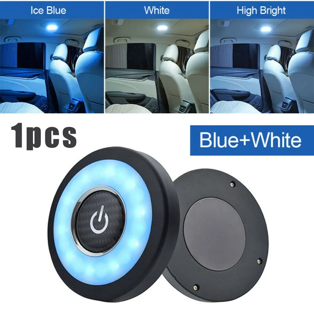 

Car Reading Light Magnetically Mounted LED Ambient Light Car Reading Aids Ceiling Roof Lamp Ice Blue & White