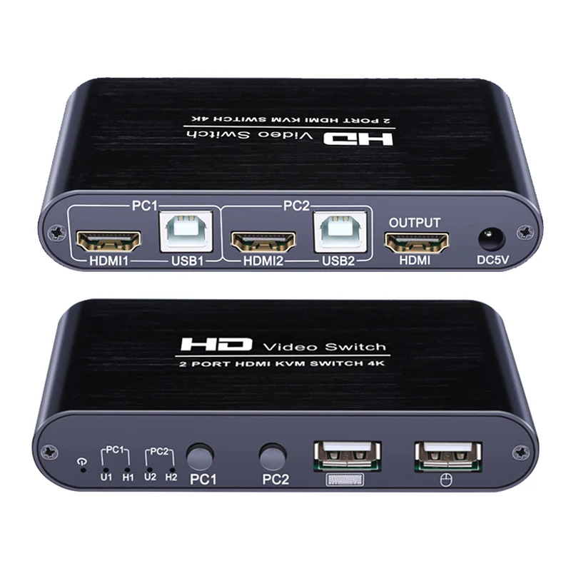 HD 4K HDMI-совместимый USB KVM-коммутатор для ПК с общим доступом к клавиатуре и мыши Hotkey разъем принтера и Paly Out USB Box видеодисплей сплиттер от AliExpress RU&CIS NEW