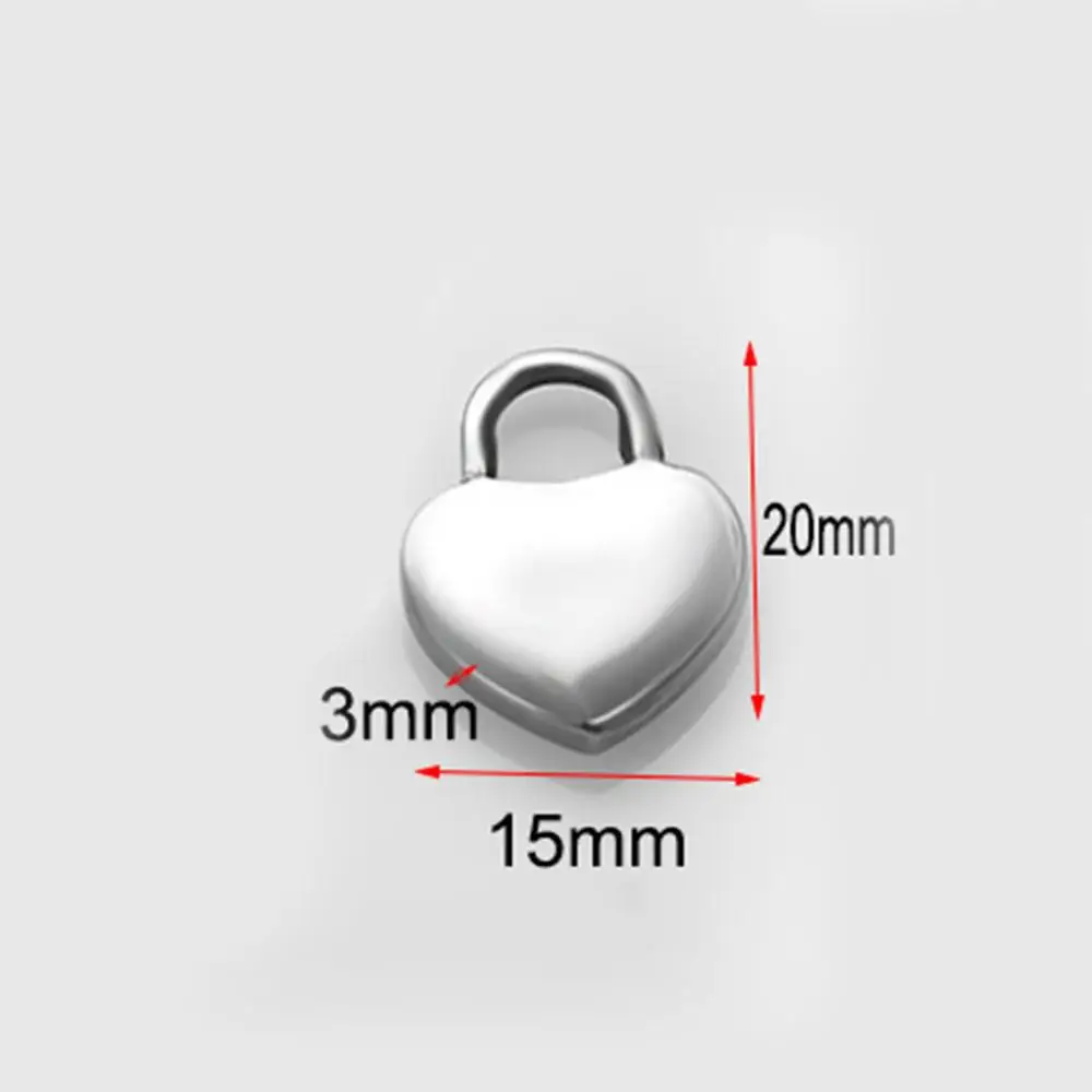 10 шт./лот новые модные подвески с замком в виде сердца из нержавеющей стали