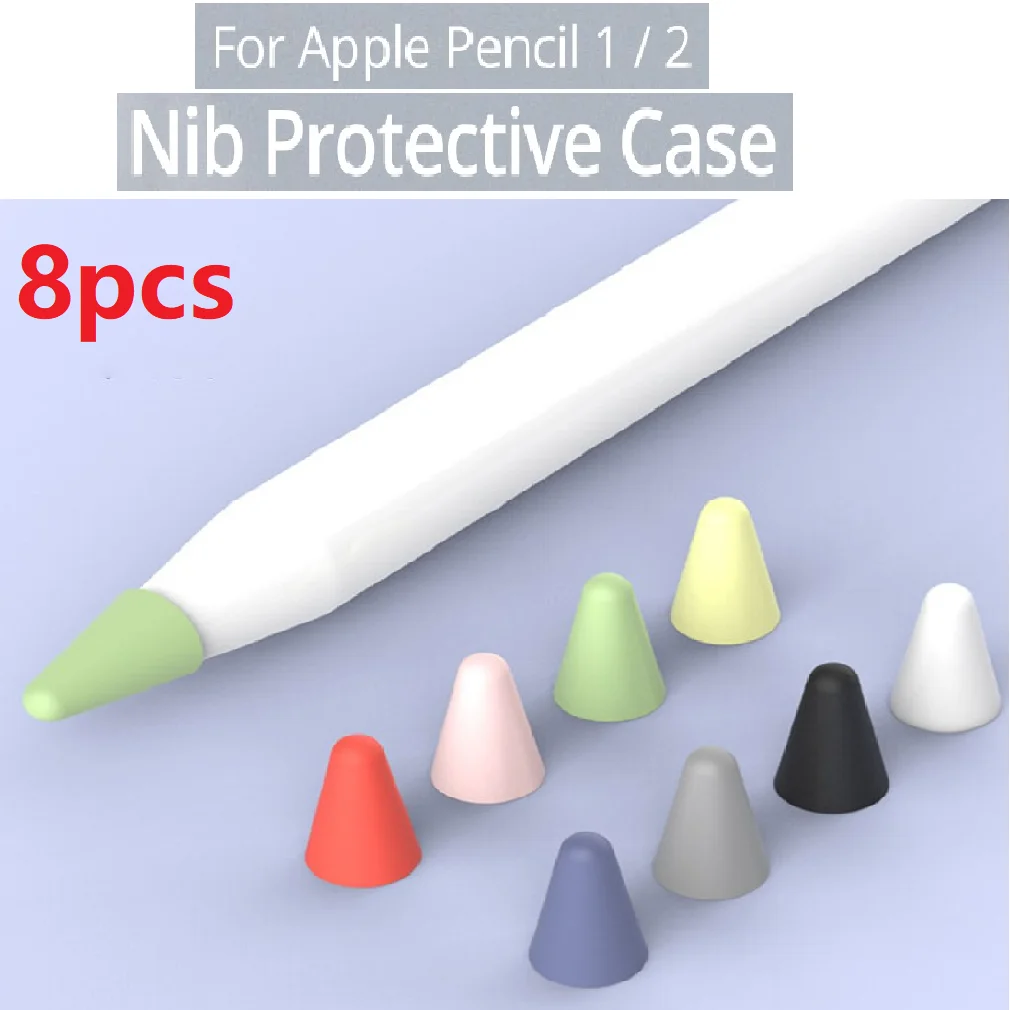

8pcs Protective Case For Apple Pencil 1 2st Pen Point Stylus Penpoint Cover Silicone Protector Case For Apple Pencil2 Case