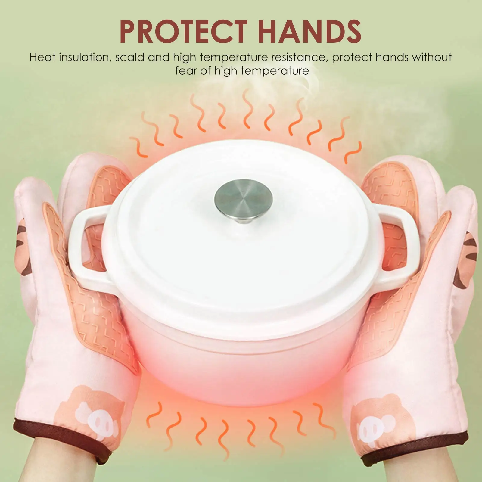 

Microwave Oven Glove Silicone Oven Mitt Anti-scald Insulation Gloves Heat Resistant Pot Holders For Baking Household Kitchen