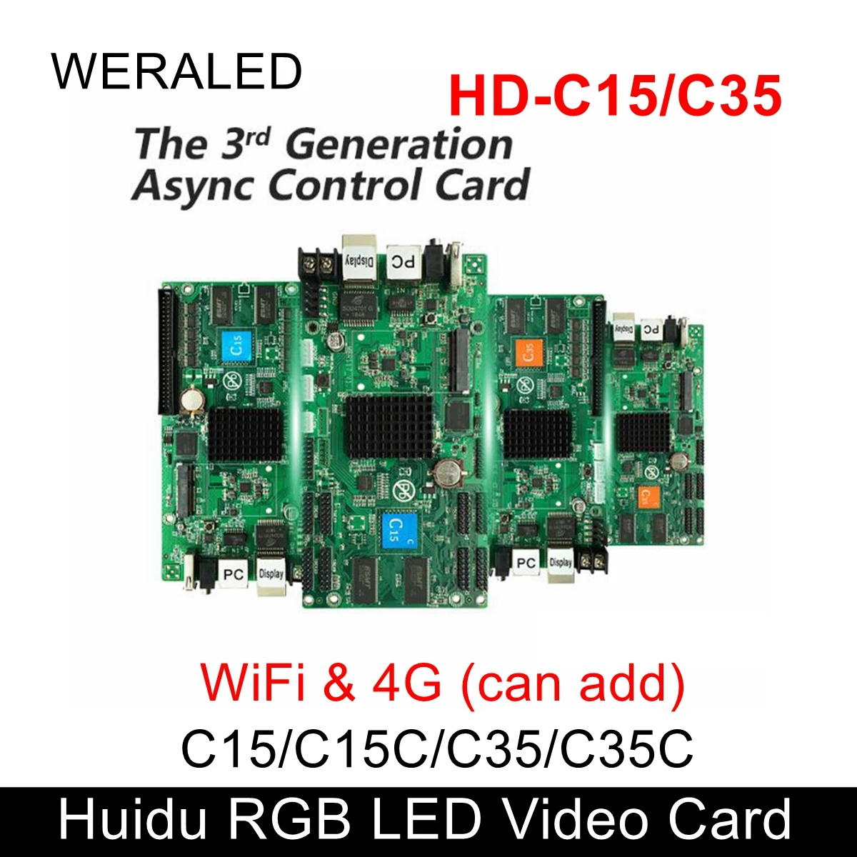WERALED первый выбор Huidu асинхронизации HD-C15/HD-C15C/HD-C35 полноцветный светодиодный видеокарта, может добавить беспроводной wifi/3g/4G модульный