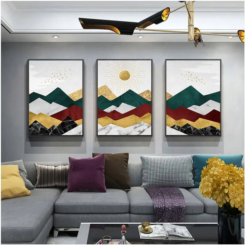 Скандинавский светильник ландшафтные плакаты и печать уникальный декор