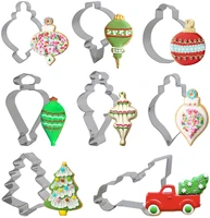 christmas ornament cookie cutter set stainless steel with 8 pack pickup truck christmas ornament tree and bulb biscuits molds