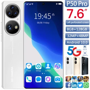 new phone p50pro7 3 inch screen 8gb128gb large memory 32mp48mp ultra high pixel 6500 ma battery life strong multi function free global shipping