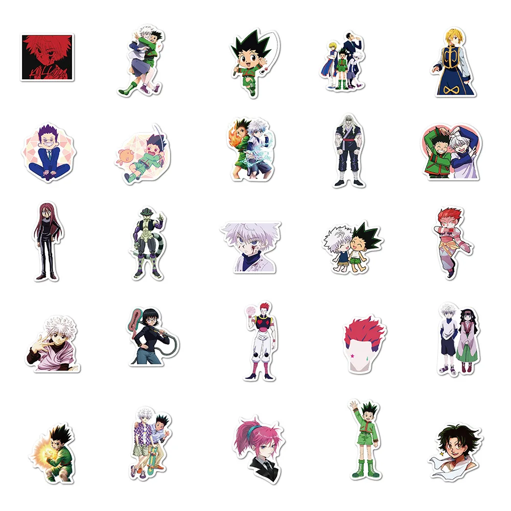 50 шт./лот брелоки HUNTER X аниме наклейки водонепроницаемые ПВХ для автомобиля
