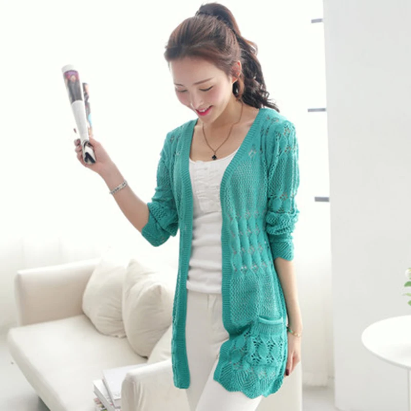 Thin Knit Cardigan Women's Sweater 2019 New Autunmn Jacket Long Cutout Pink Women Loose Outer Strap cardigan feminino |