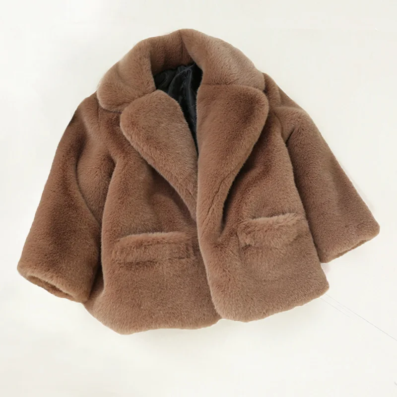 2019 Kids Fashion Toddler Boy Winter Jackets Turn-down Collar Girls Faux Fur Coat Parkas Outerwear | Детская одежда и обувь