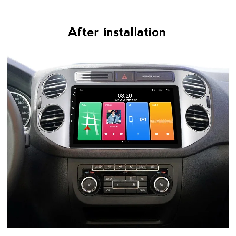 Автомобильный стереоприемник для VW Tiguan silver 2 Din Android радио Carplayer MP5 мультимедийный