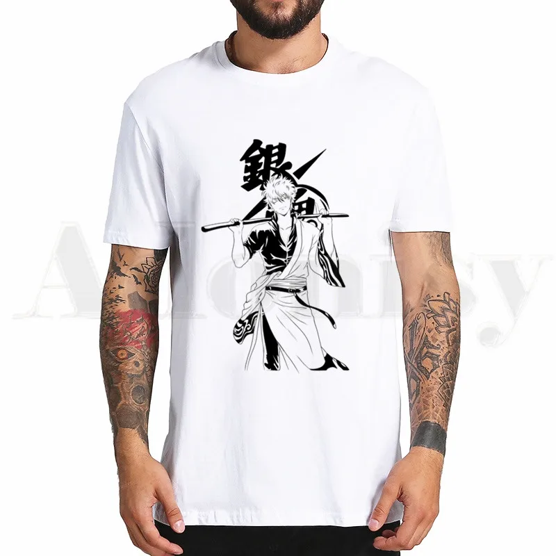 Gintama Anime Sakata Gintoki Kagura T Shirts Tops Tees Men Women Short Sleeve Casual T Shirt Streetwear Funny