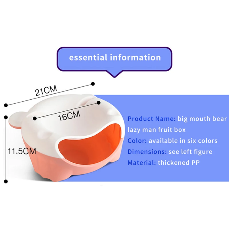 

Lazy Snack Storage Box Plastic Removable Double Layer Nuts Bowl Multifunctional Dry Fruits Plates Phone Holder Food Storages Box