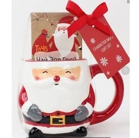 Santa Claus Рождественский/Новогодний подарочный пакет Санта-Клаус/Снеговик кружка с черным чайным пакетом - Цвет: Santa Claus