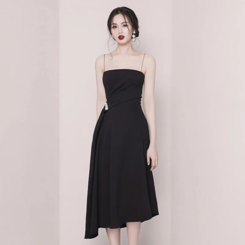 

Summer New Women Spaghetti Strap Evening Dress Elegant Slim Bride Wedding Party Skirt Long Satin Dresses Banquet Prom Gown