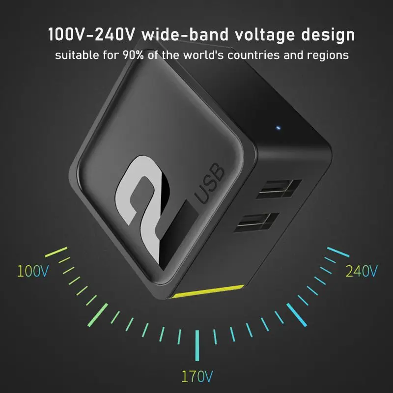 США ЕС вилка USB зарядное устройство путешествия Мощность конвертер маленький