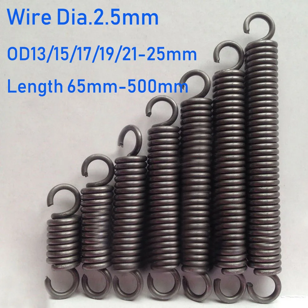 

1pcs Wire Diameter 2.5mmTension Extension Spring Expansion Springs Length 65/75/85/95-500mm Out Diameter13/15/17/19/ 21/23/25mm