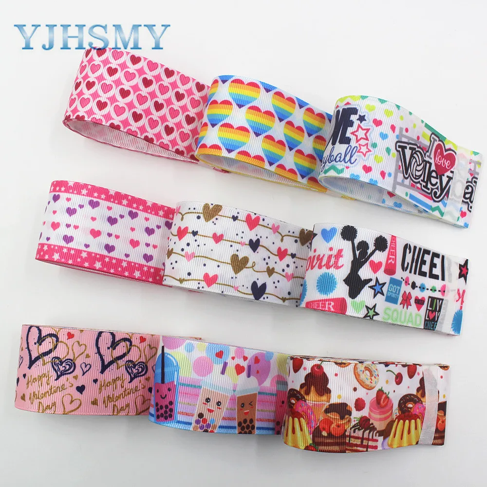 

YJHSMY I-191123-2569,38 мм 10 ярдов мультфильм термопереноса печатных grosgrain ленты, лук Кепка, одежда, украшения для вечеринки сделанные своими руками