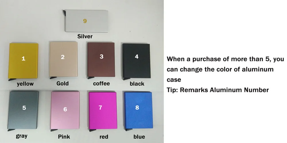 VM FASHION KISS RFID Genuine Leather Minimalist Wallet DIY Metal Aluminum Safe Purse Credit Id Business Card Holder Cardholder