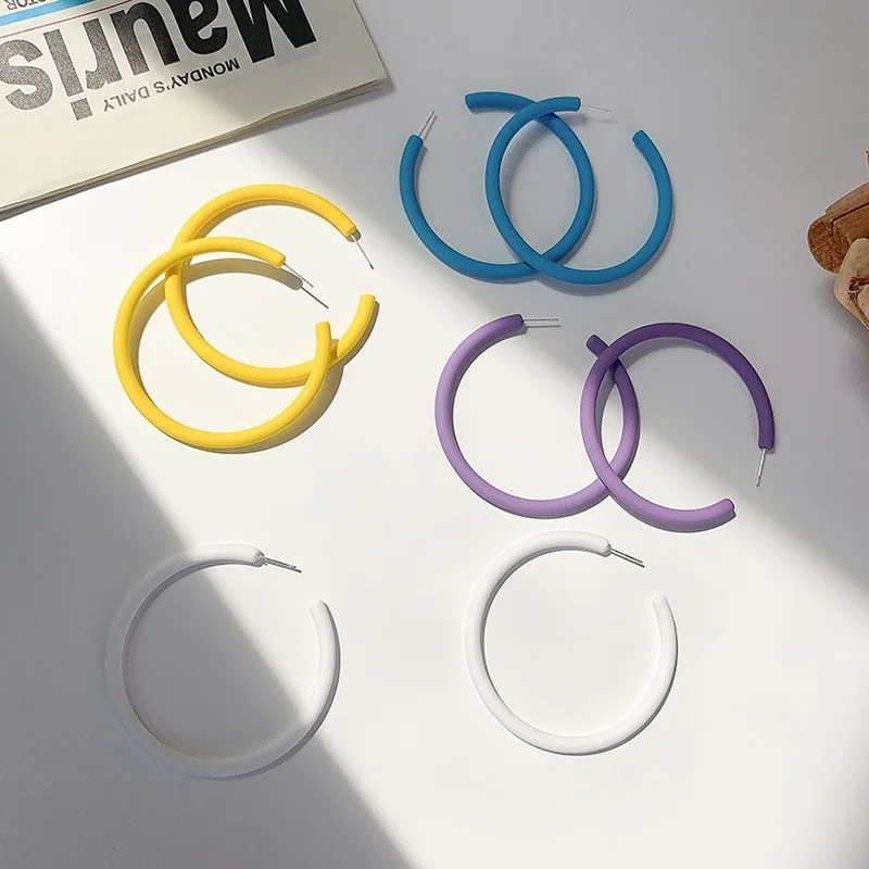 2021 оптовая продажа модные милые большие серьги женские темпераментные круглые