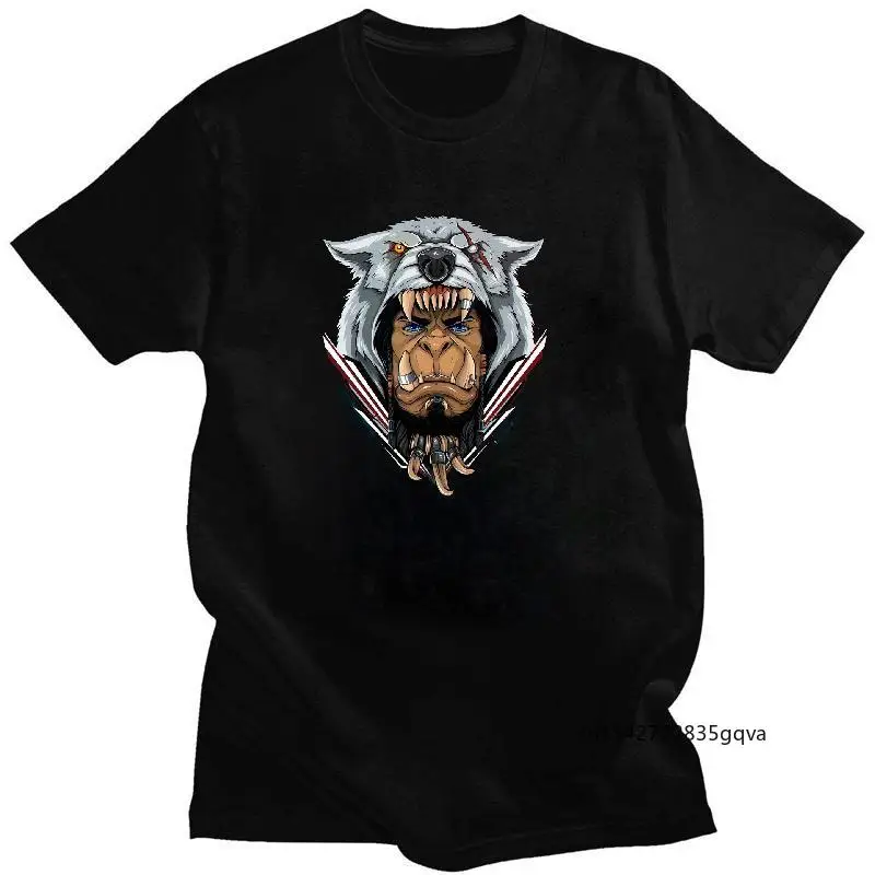 

Man Summer T Shirt Short Sleeve O Neck Clothes Wild Animal Wolf Head Print Anime Couple Streetwear Casual Fashion Top