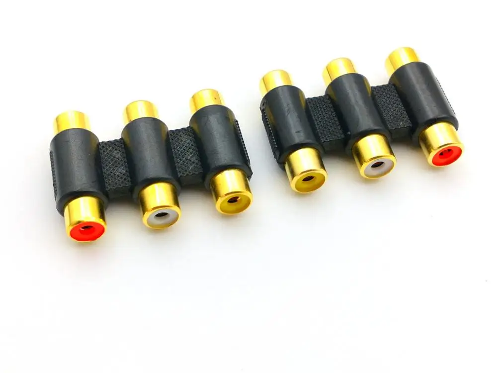 2 шт. позолоченный 3 RCA AV Аудио Видео Женский переходник для гнезда миниджек