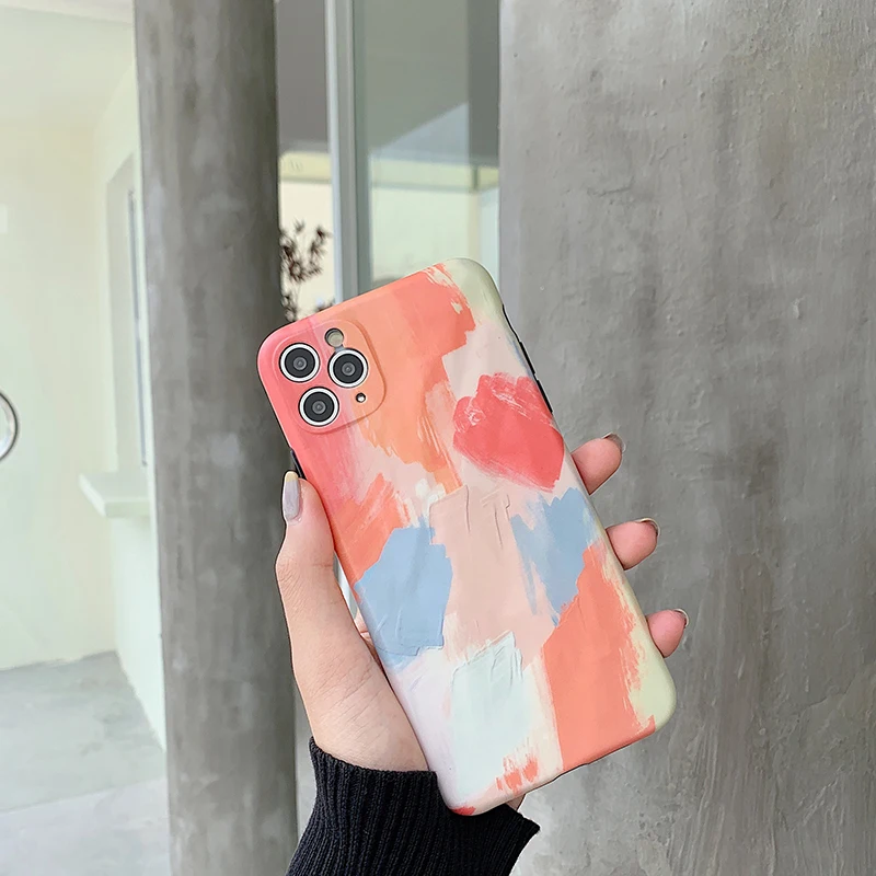 Чехол для iPhone X Xs Xr XsMax с масляной росписью акварелью все включено 6 6s 7 8 plus 11promax