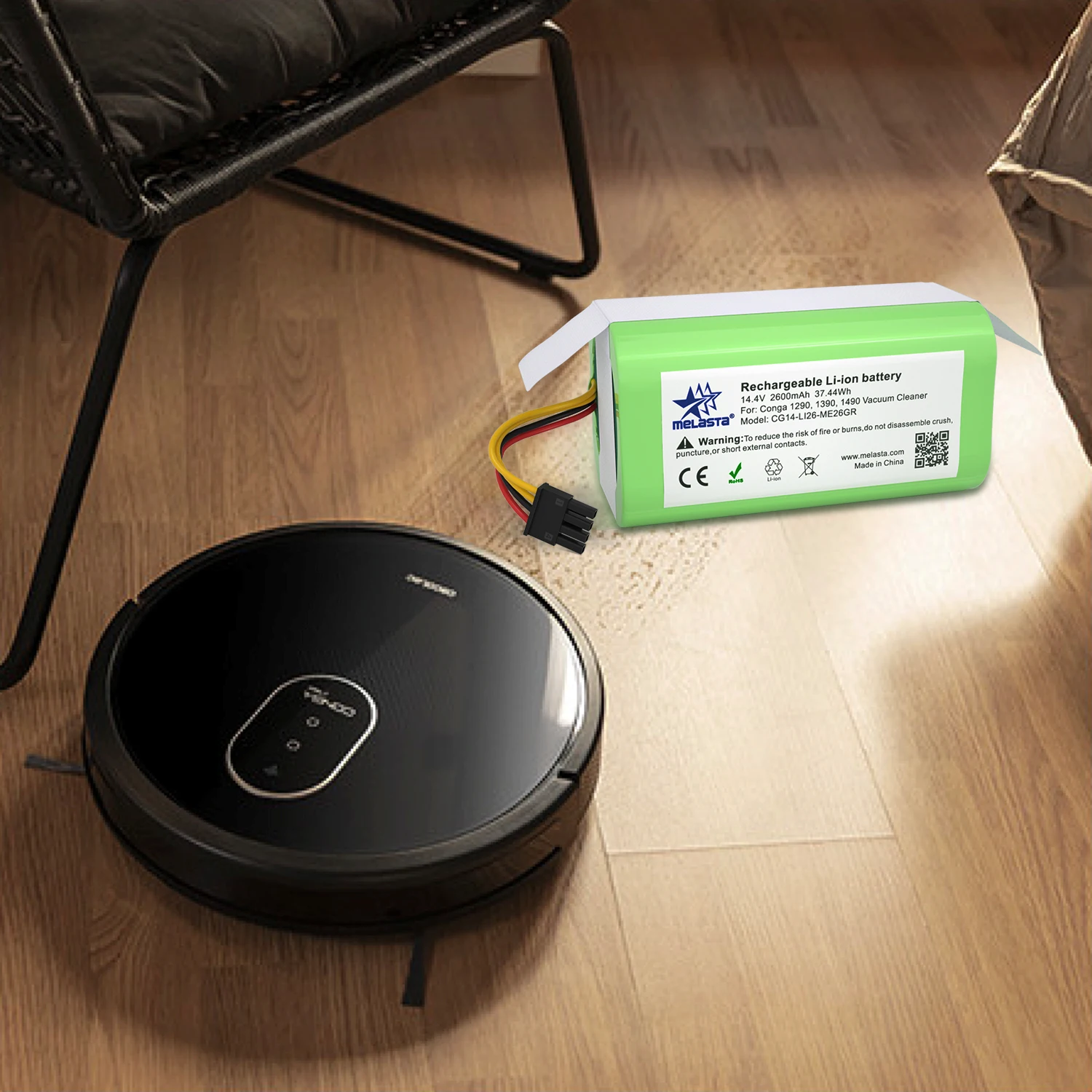 

Melasta 14.4V 2600nAh Li-Ion Battery for Cecotec Conga 1290, 1390, 1490, 1590 Vacuum Cleaner