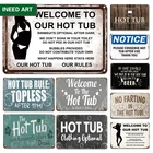 Винтажный оловянный предупредительный знак в виде горячей ванны, металлический постер в стиле ретро, наклейки на стену, тарелка для комнаты, домашний декор