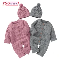 baby rompers long sleeve autumn winter knitted newborn girls boys jumpsuits outfits one pieces overall grey toddler kids clothes