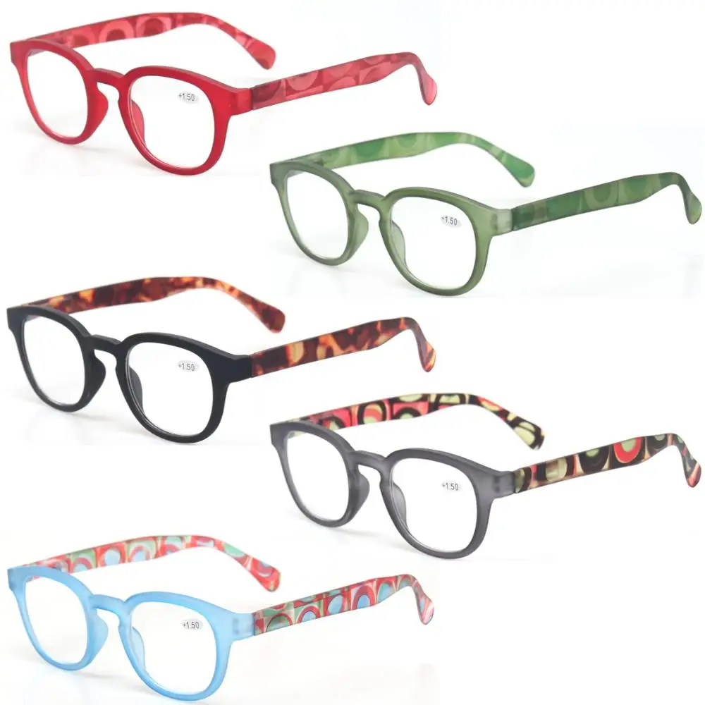 5 Pack Mix Color С модным принтом, итальянский дизайн, очки для чтения, для обувь для мужчин и женщин пружинным шарниром овальная оправа для очков 1,0 1,5 2,0 2,5 3,0 4,0 - Цвет оправы: 5 Pack Mix Color