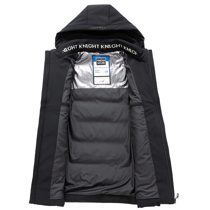 

Autumn and winter new fattening plus size casual hooded down jacket for men