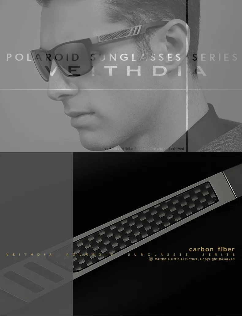 Мужские поляризованные солнцезащитные очки VEITHDIA из алюминия и магния, солнцезащитные очки для вождения, прямоугольные Оттенки для мужчин, Oculos masculino Mal