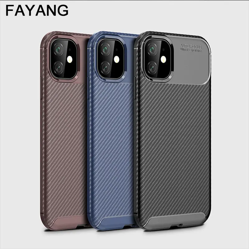 Анти осенний чехол для делового телефона iPhone 11 Pro Max из углеродного материала