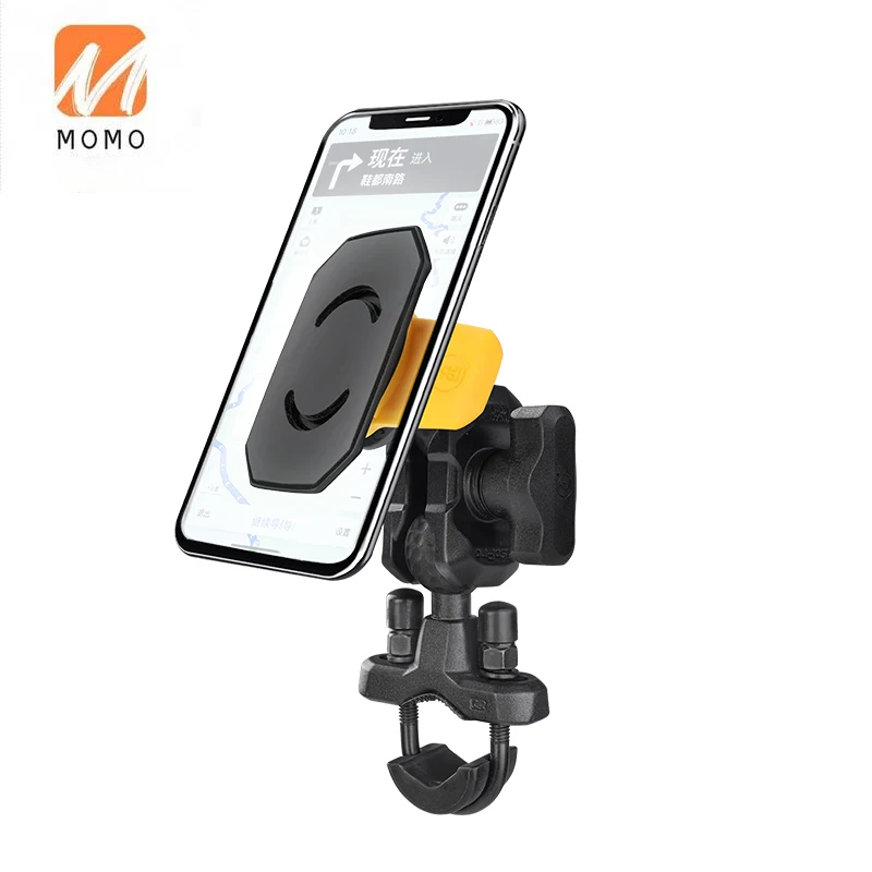 

newest fast charge Yellow Motorcycle handlebar U-bolt Buckle phone holder pro