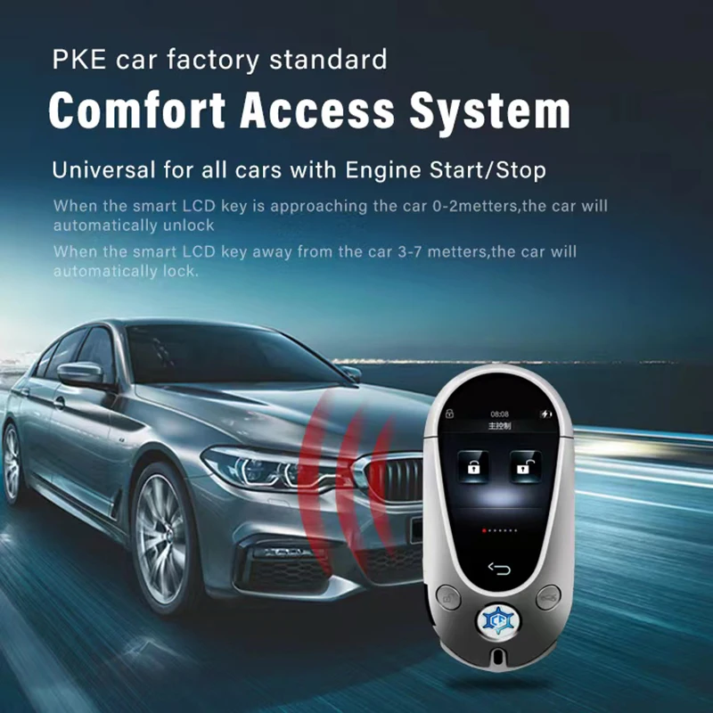 Phong Cách Mới K700 Đa Năng Sửa Đổi Thông Minh LCD Chìa Khóa PKE Thoải Mái Truy Cập Hệ Thống Móc Treo Chìa Khóa Dành Cho Xe Mercedes Cho Xe Bmw Cho Xe Audi tiếng Anh