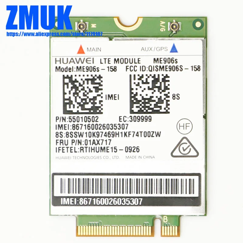 ME906S 4G WWAN Card For Thinkpad X260 L460 L560 T460s T460p T560 P50s X1Carbon Miix 310 Miix 510 Series,FRU 01AX717