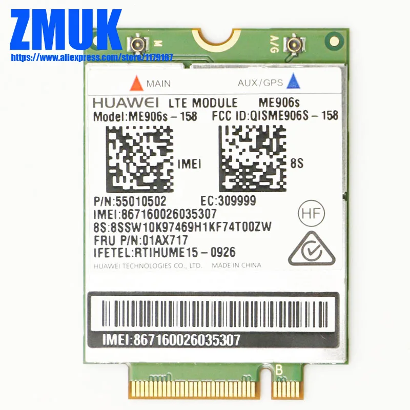 Карта ME906S 4G WWAN для Thinkpad X260 L460 L560 T460s T460p T560 P50s X1Carbon Miix 310 510 Series FRU 01AX717|Комплектующие