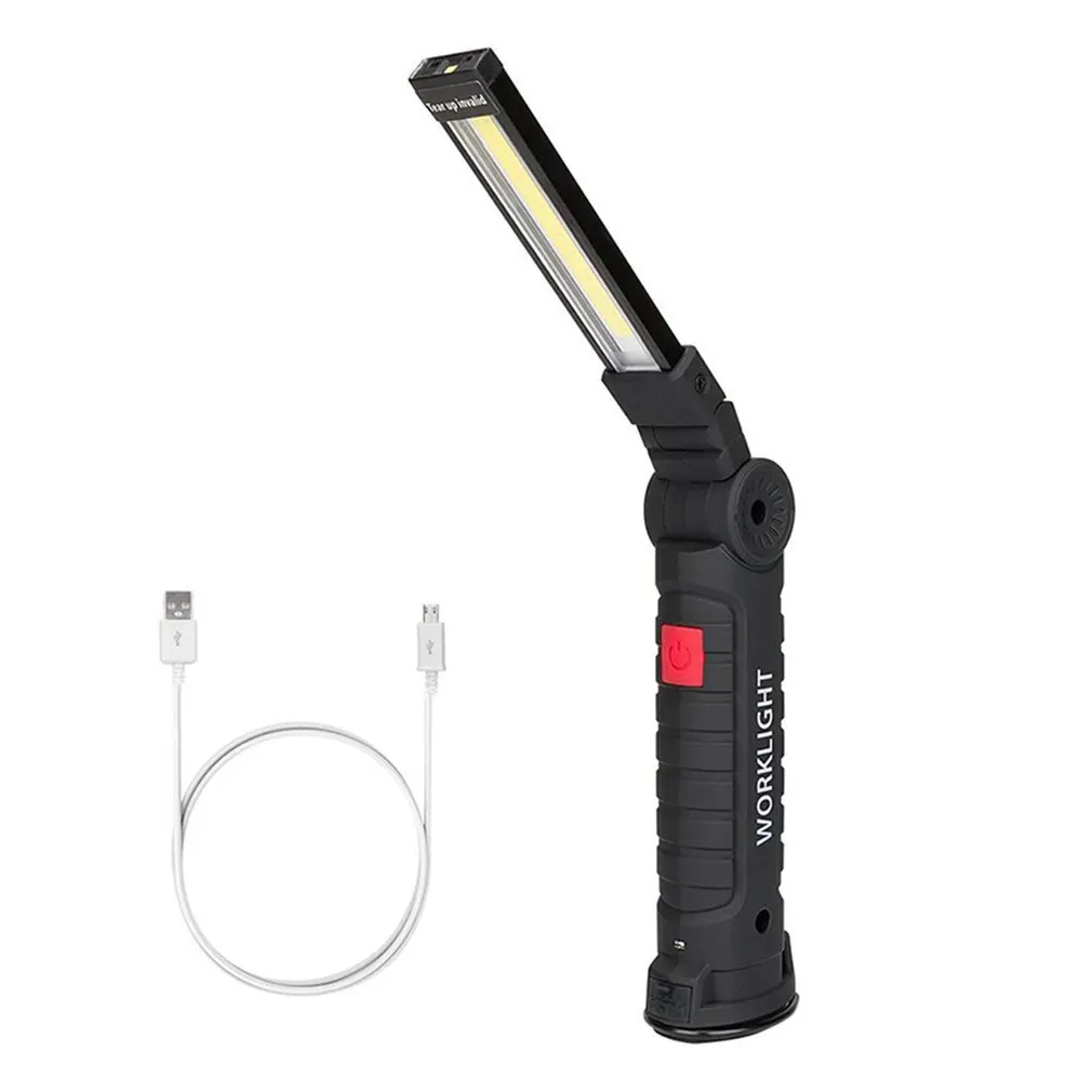 Car Repair Hand Work Light With Foldable Hanging Lamp USB Rechargeable with Built-in Battery Camping Torch Magnet flashlight