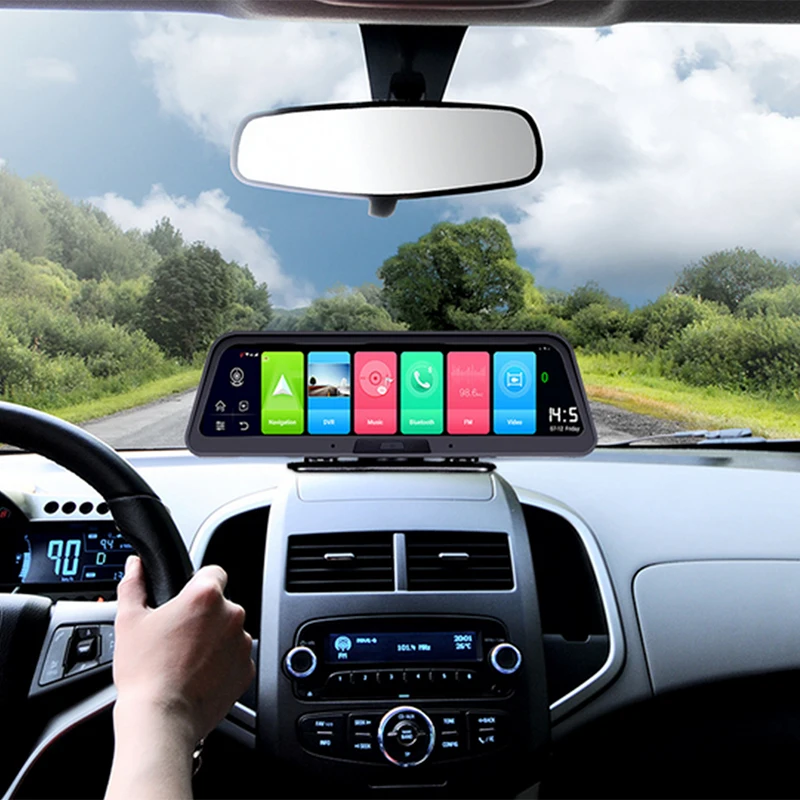 

12 V Car Rear View Mirror 4G ADAS Android GPS Navi DVR 3 in 1 HD 1080P Dash Cam Driving Video Recorder Dual Cameras